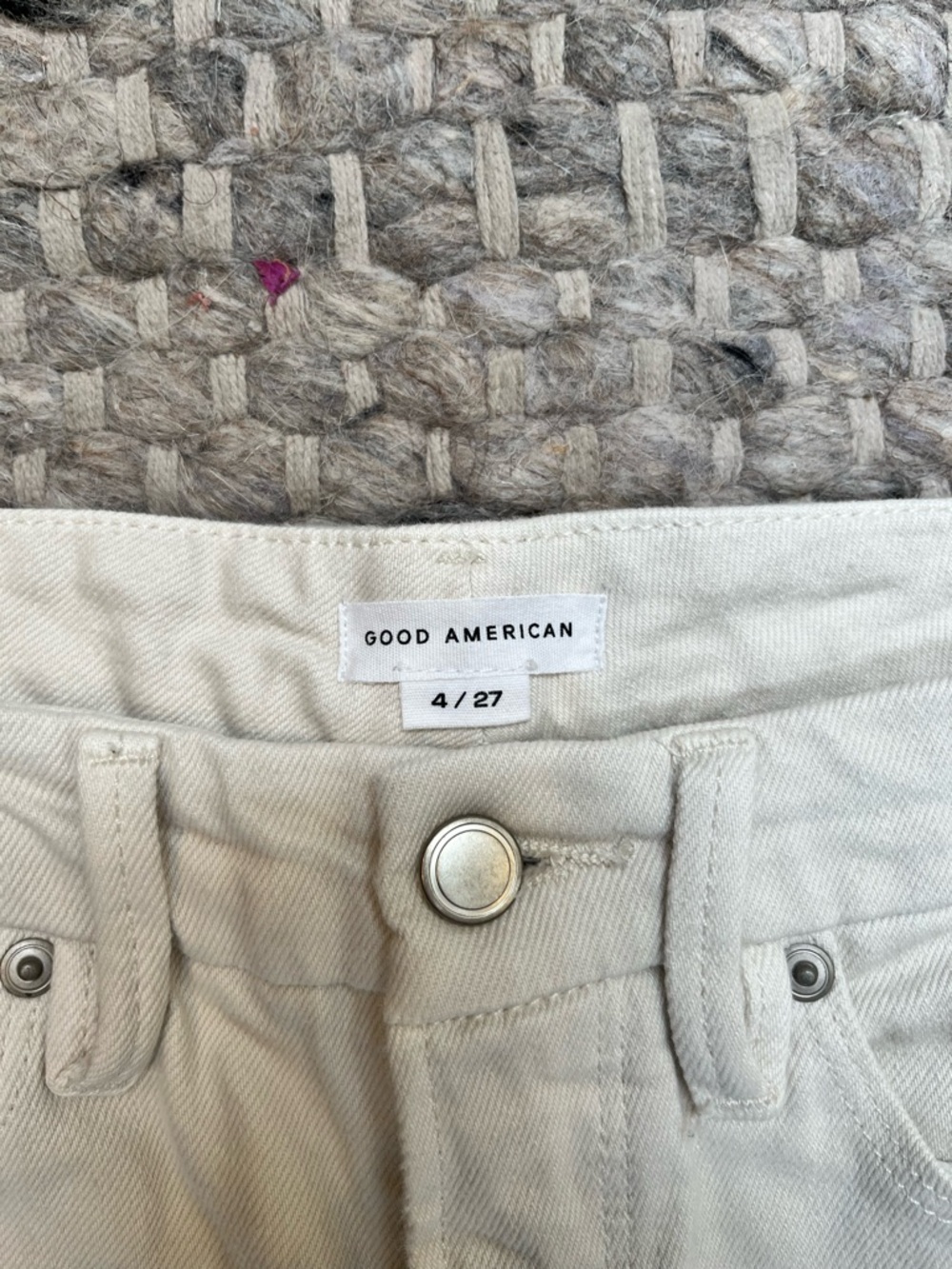 Good American Off-White High-Rise Jeans